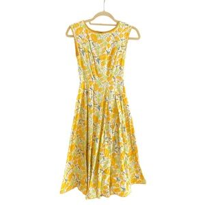 Collectif Bright and Beautiful yellow and white floral sleeveless dress